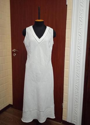 Біле лляне віскозне легке плаття george.1 фото