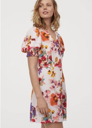 Платье платье сарафан на пуговицах в цветочный принт zara h&m