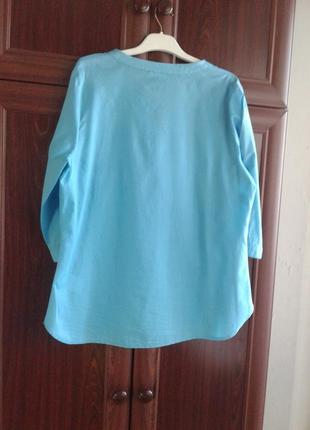 Блузка ,рубашка ,туничка тоненькая батистовая цвета морской волны laura t. батал2 фото