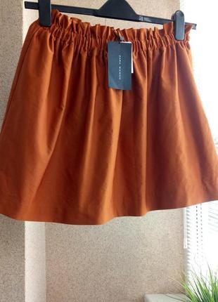 Красивая стильная юбка терракотового цвета zara