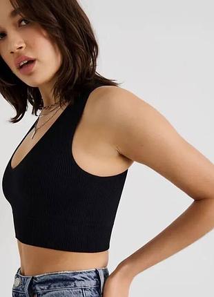 Базовая майка топ в рубчик | кроп-топ под любой образ