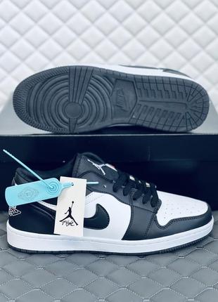 Nike air retro jordan 1 low кроссовки мужские найк джордан низкие черно-белые8 фото