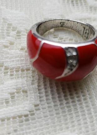 Кольцо с красной эмалью2 фото