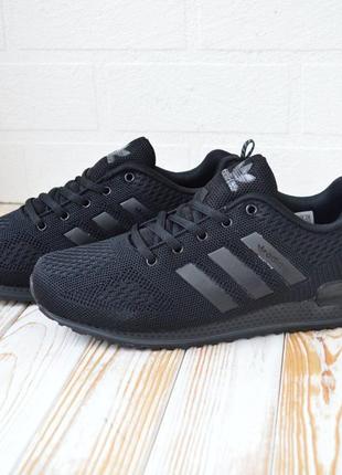 Стильные кроссовки адедас adidas мужские черные текстиль+сетка деми, демисезонные осенние,весенние, летние (на осень,весная,лето 2023-2024) 5