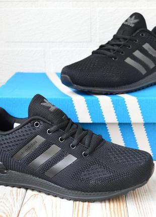 Стильные кроссовки адедас adidas мужские черные текстиль+сетка деми, демисезонные осенние,весенние, летние (на осень,весная,лето 2023-2024) 6