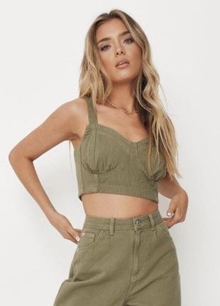 Джинсовый топ хаки missguided