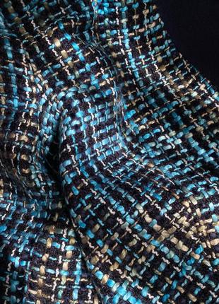 Твидовый жакет пиджак из шерсти твида синий голубой chanel gucci ysl7 фото