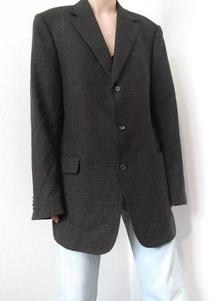 Винтажный шерстяной пиджак черный жакет шерсть блейзер винтаж пиджак серый жакет винтажный блейзер черный8 фото