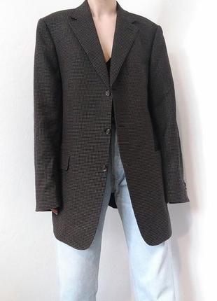 Винтажный шерстяной пиджак черный жакет шерсть блейзер винтаж пиджак серый жакет винтажный блейзер черный7 фото