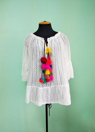 Дизайнкрская хлопковая блузка carla gianini