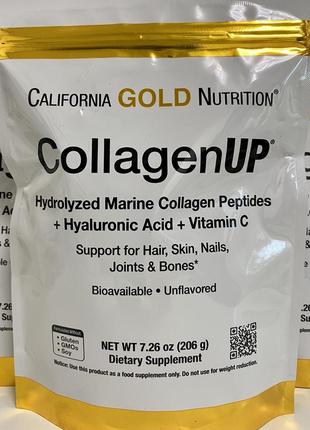 California gold nutrition, морской гидролизованный коллаген, гиалуроновая кислота и витамин с