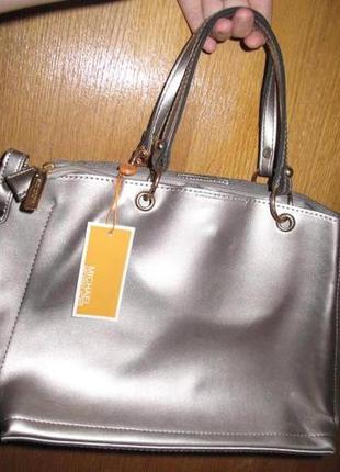Елегантна бронзова  сумка нова бірки еко шкіра2 фото