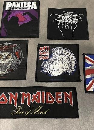 Шевроны 90 ые 2000 slayer мерч нашивки iron maiden рок pantera slayer darkthrone