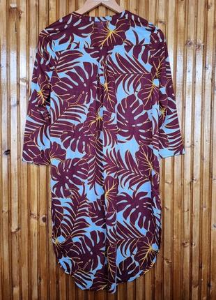 Платье - рубашка, туника h&amp;m в тропический принт.3 фото