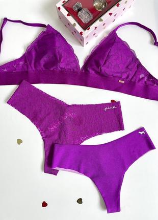 Кружевной топ и трусики от pink🌸