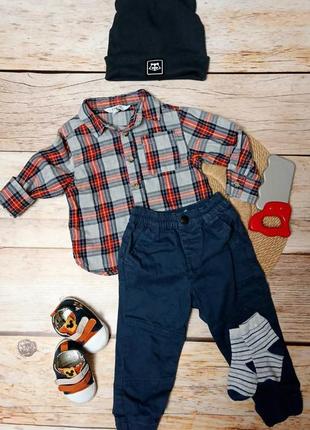 Сорочка у клітинку штани джинси джогери на хлопчика