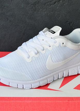 Стильные кроссовки найк nike женские белые текстильные сетка текстильные деми, демисезонные осенние, веснушки, летние (на осень, весна, лето