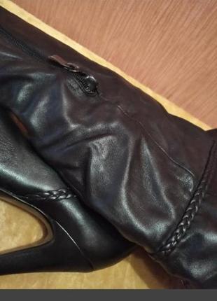 Ботфорты кожаные на шпильке