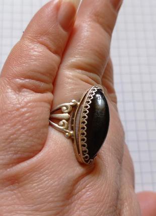 Серебряное кольцо с дымчатым кварцем5 фото