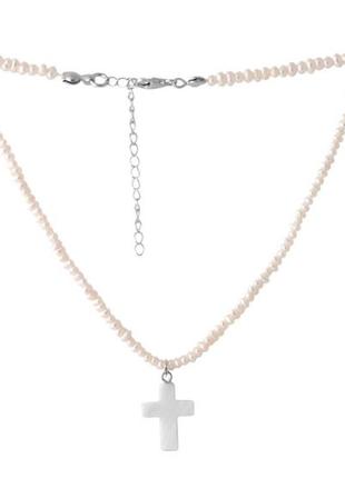 Срібне кольє з натуральними перлинами