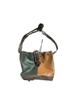 Коричнево-зеленая средняя сумка через плечо