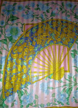 Lanvin франция старинный коллекционный шелковый платок4 фото