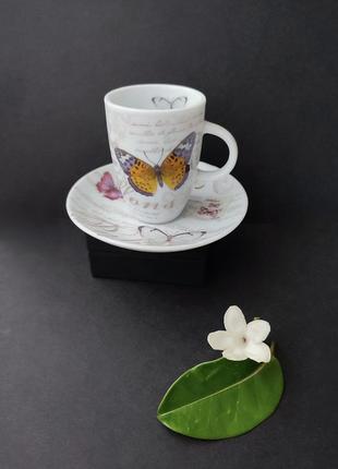 Набор: фарфоровые кофейные чашки с блюдцами "бабочки" dora papis nostalgie2 фото