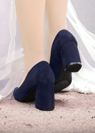 8623 женские туфли на каблуке keen синие. 23,5 см3 фото
