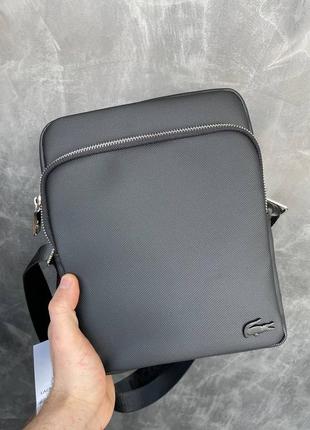 Мужская сумка lacoste черная барсетка / сумка на плечо9 фото