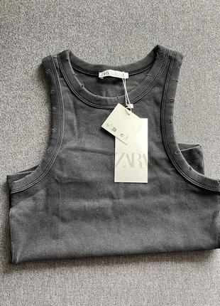 Серая майка топ zara s,m,l