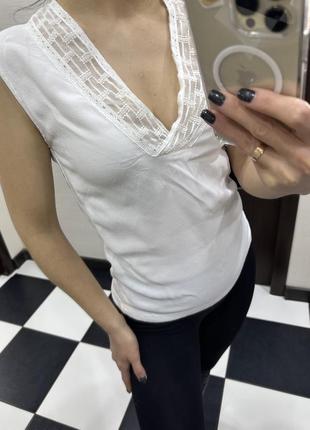 Біла блуза без рукавов от massimo dutti р-р xs3 фото