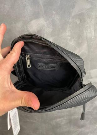 Мужская сумка lacoste черная барсетка / сумка на плечо5 фото