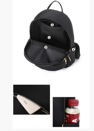 Рюкзак женский черный + сумка поясная из нейлоновой ткани6 фото