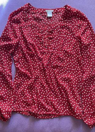 Блуза, блуза у горошок, червоного кольору, м, 170 грн4 фото