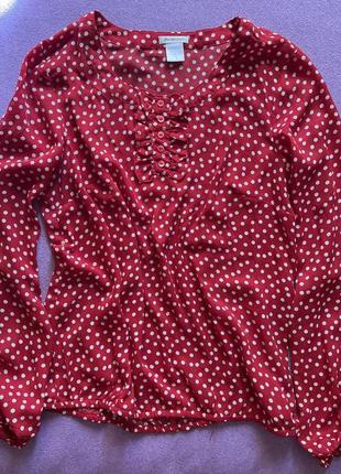 Блуза, блуза в горошек, красного цвета, м, 170 грн2 фото
