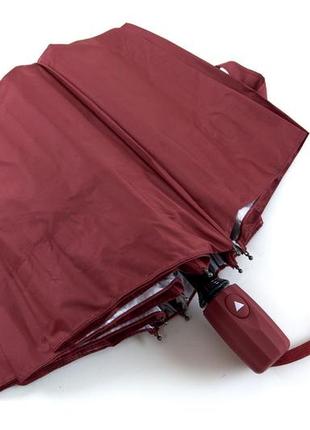 Женский бордовый зонт полуавтомат складной 9 спиц антиветер с рисунком города внутри 713/26 фото
