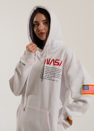 Белый худи nasa x heron preston (кофта)4 фото