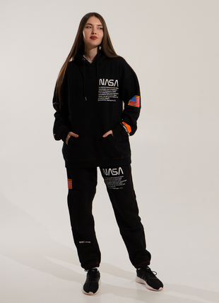 Чёрный худи nasa x heron preston (кофта)4 фото