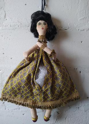 Золотая адель, текстильная кукла-органайзер4 фото