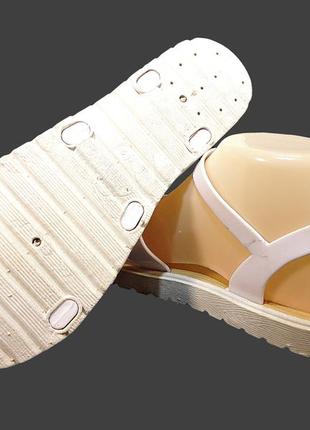 Босоножки сандалии женские, силиконовые, белые, пенка.8 фото
