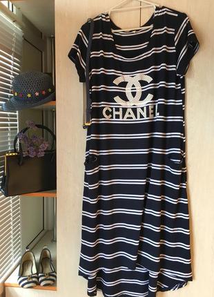 Трикотажное тонкое летнее платье