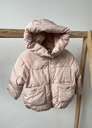 Зимняя куртка пуфер zara для девочки бежевая куртка на флисе 18 24 922 фото