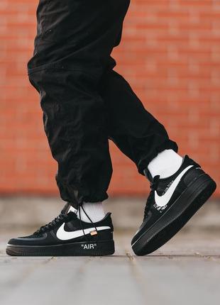 Женские кроссовки nike air force 1 x off-white black white 36-379 фото