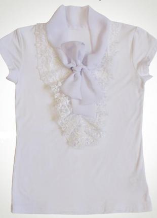 Блузка белая с коротким рукавом remix польша