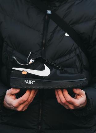 Мужские кроссовки nike air force 1 x off-white black white 42-43