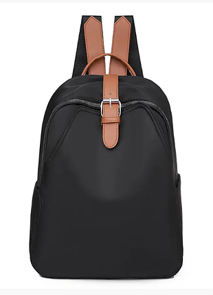 Рюкзак жіночий міський чорний із нейлонової тканини