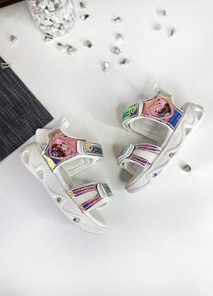 Тильні білі босоніжки для модниць.3 фото