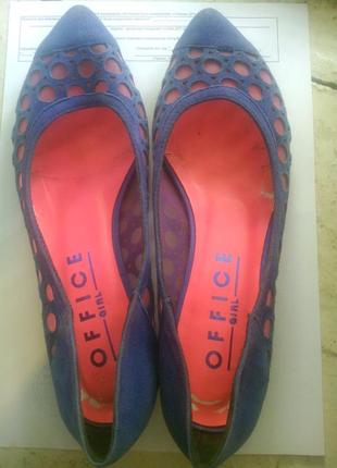 Office girl замшевые балетки туфли-лодочки босоножки  24 см3 фото