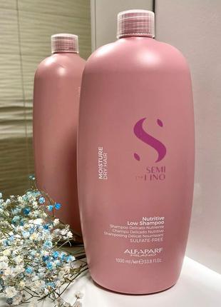 Шампунь для сухого волосся alfaparf milano semi di lino moisture 1000ml.