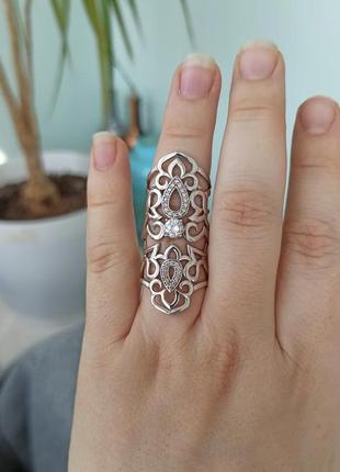 Каблучка срібна 925 проби перстень з камінням покрита родієм